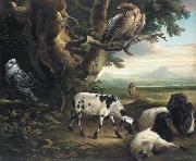 Philip Reinagle Birds of Prey, Goats and a Wolf, in a Landscape oil painting artist